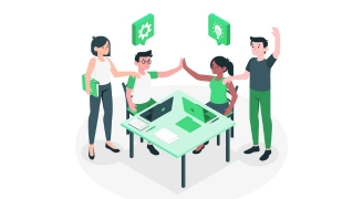 A person addressing a broken sheild sign trying to unclock with a key and data files in the background, illustrating the Data Collection & Threat Handoff approach to monitor a brand.