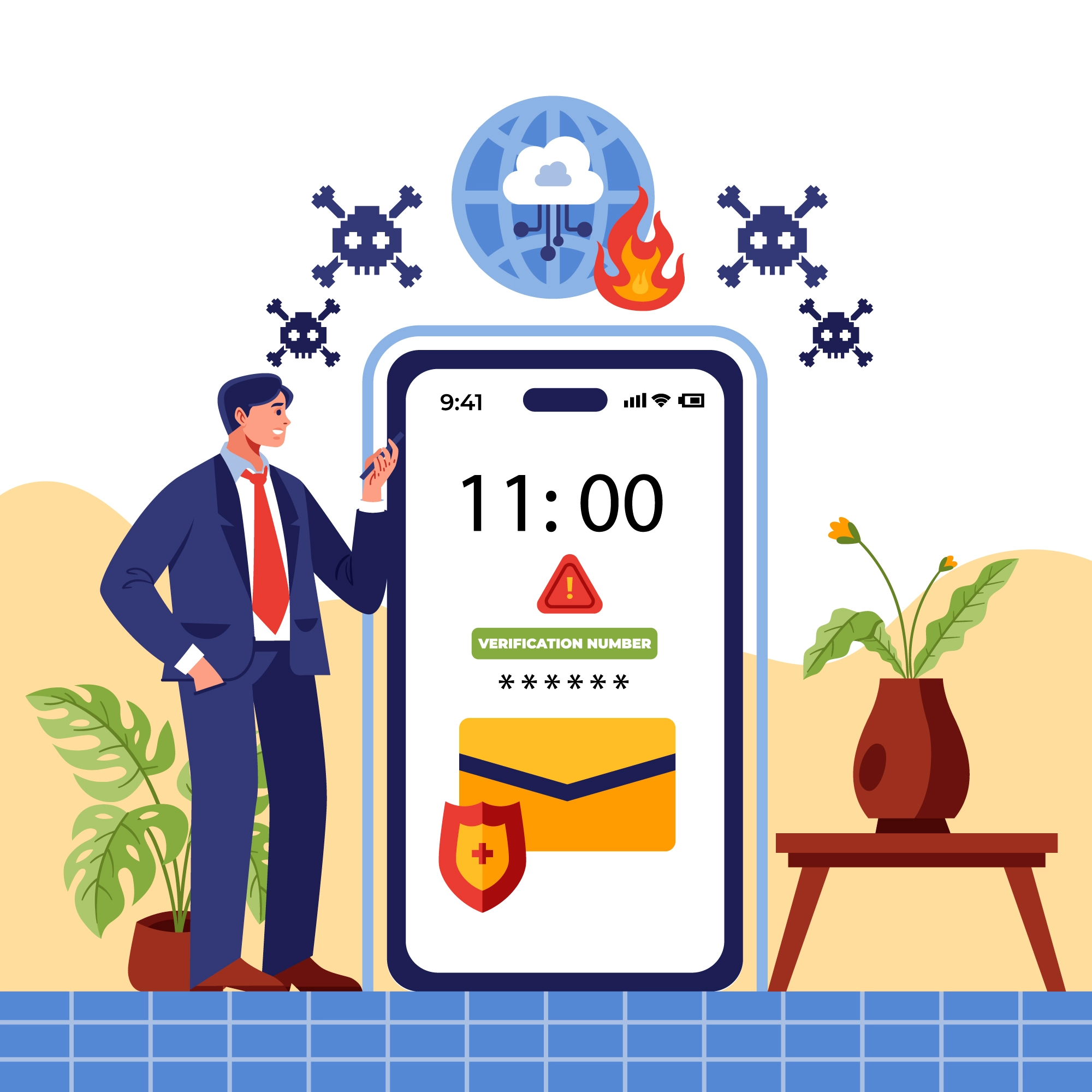 A person presenting a Verification number finally protecting the data, symbolising the comprehensive benefits provided by brand monitoring feature of Mitigata.