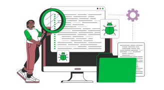 A person, standing by the sheild od protection amidst various cyber threats, representing Threat Hunting process of Mitigata.