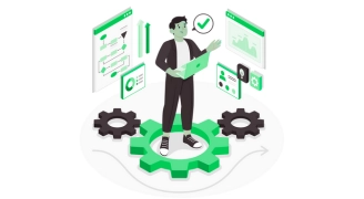 A person, standing by the sheild od protection amidst various cyber threats, representing Threat Hunting process of Mitigata.